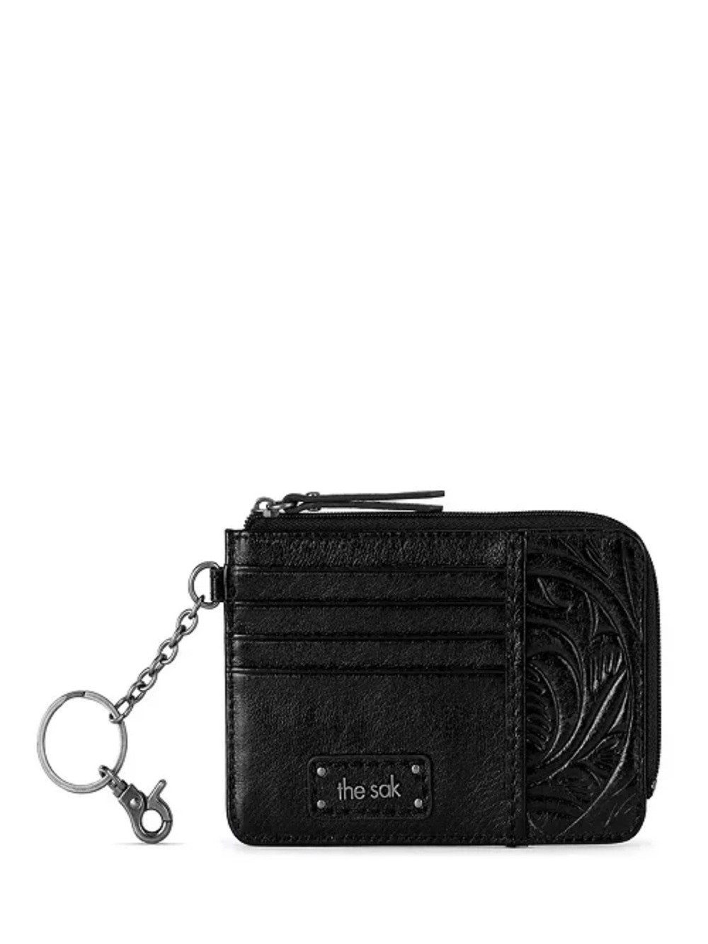 The Sak Black Leather Cardholder with Keychain